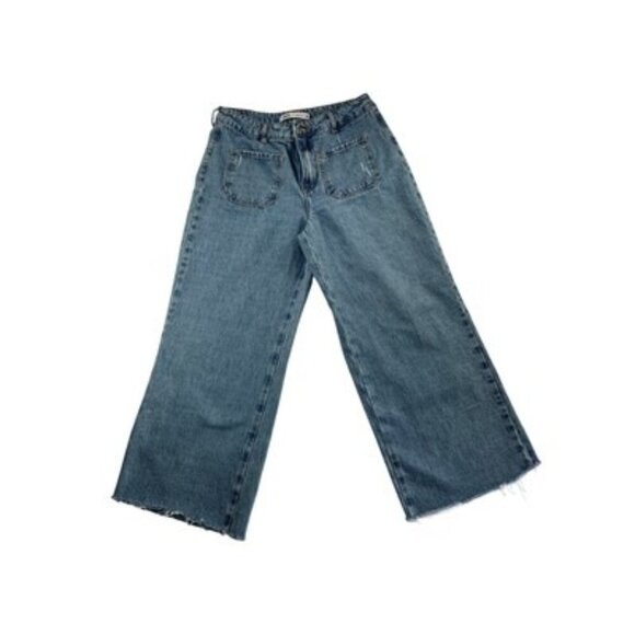 Zara Womens High-Waist Wide-Leg Denim Jeans Size 6 Blue - Picture 3 of 6